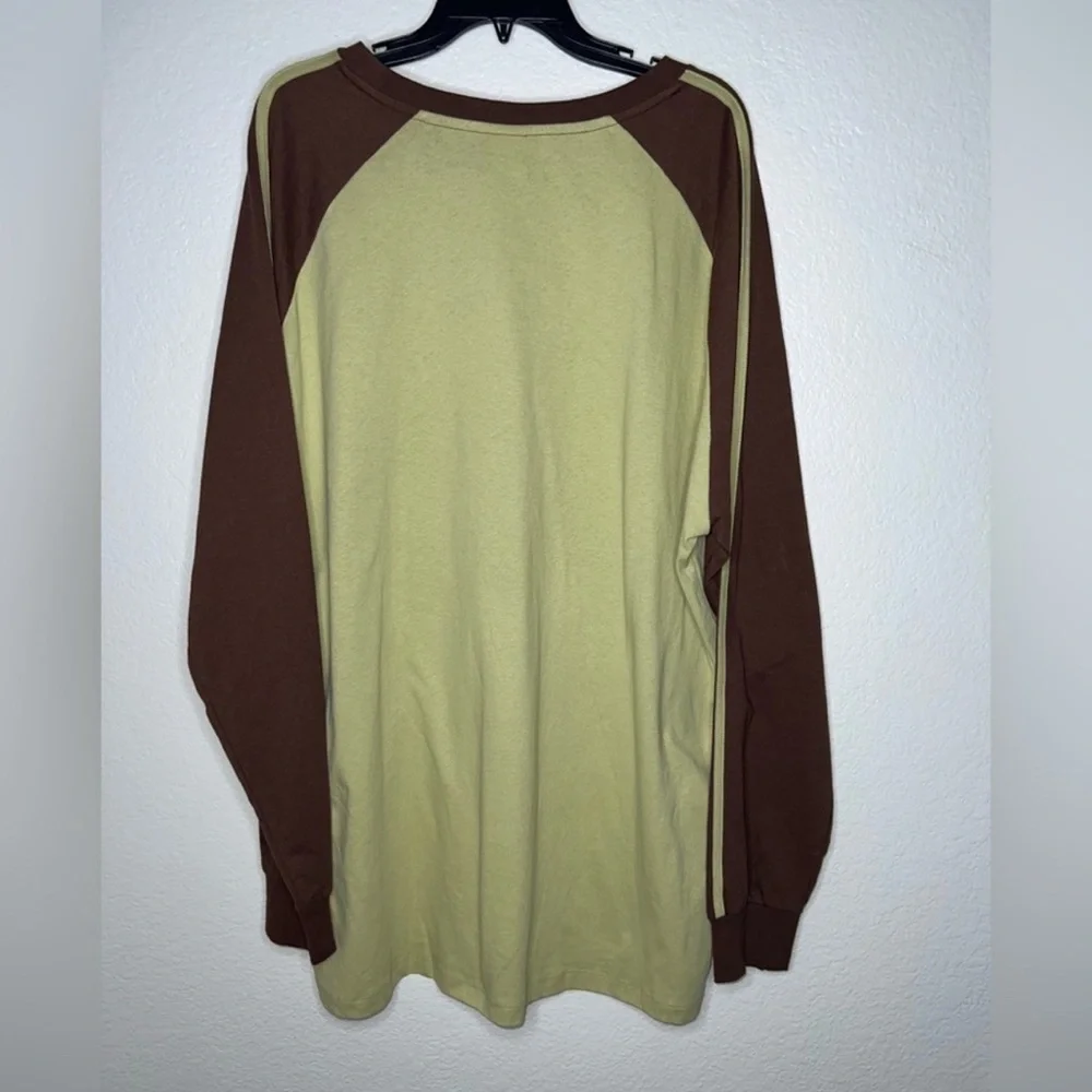 Urban Outfitters Brown and Cream Long Sleeve Tee